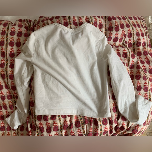 White cropped long sleeve reformation tee - Picture 2 of 2